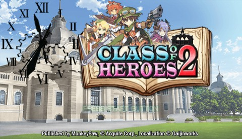 Class Of Heroes 2 title screen for PSP